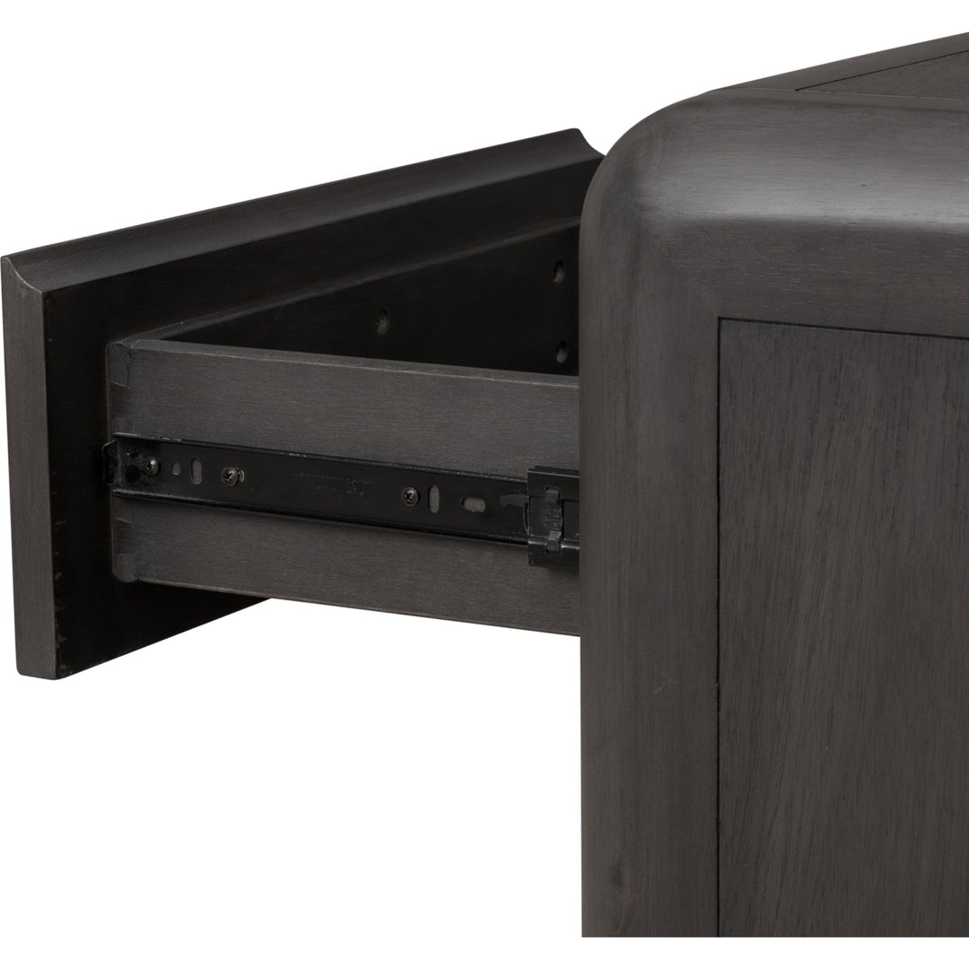 Xolani One Drawer Nightstand in Jaguar — with drawers open