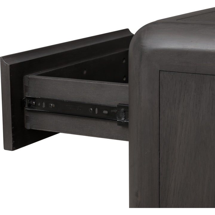 Xolani One Drawer Nightstand in Jaguar — with drawers open