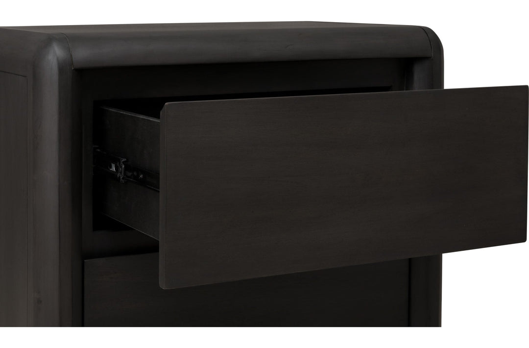 Xolani Two Drawer Nightstand in Jaguar — with drawers open