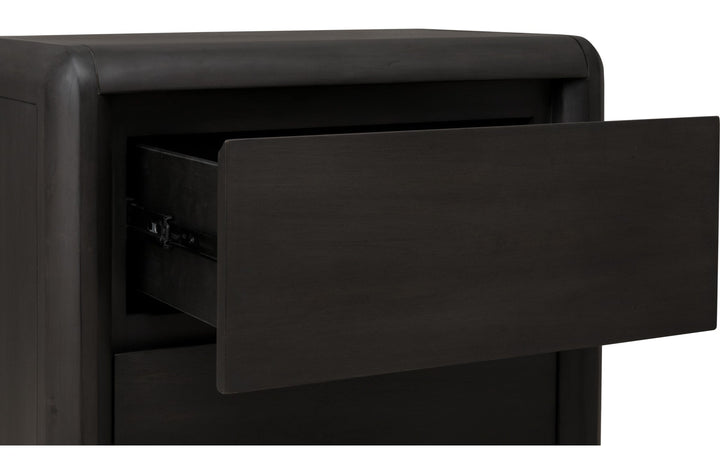 Xolani Two Drawer Nightstand in Jaguar — with drawers open