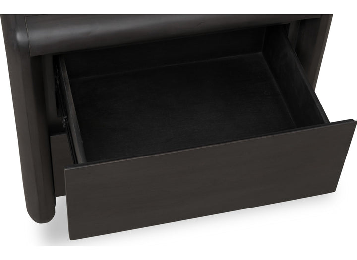 Xolani Two Drawer Nightstand in Jaguar — with drawers open