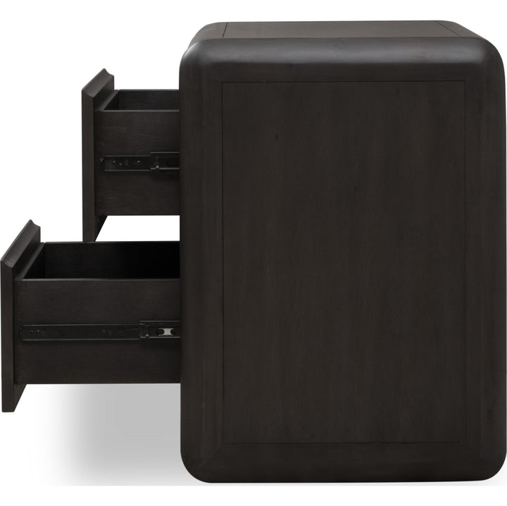 Xolani Two Drawer Nightstand in Jaguar — with drawers open