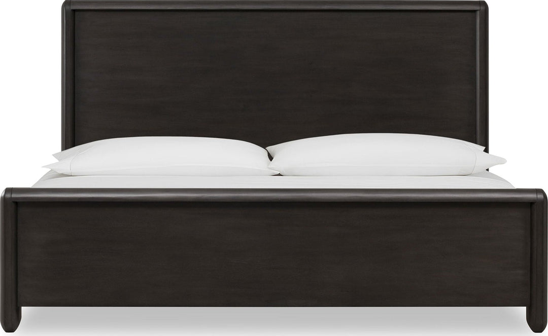 Xolani Wood Platform Bed in Jaguar — white background, front view