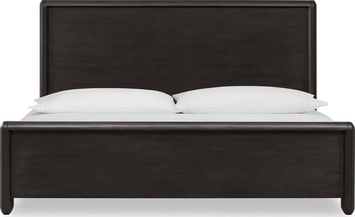 Xolani Wood Platform Bed in Jaguar — white background, front view