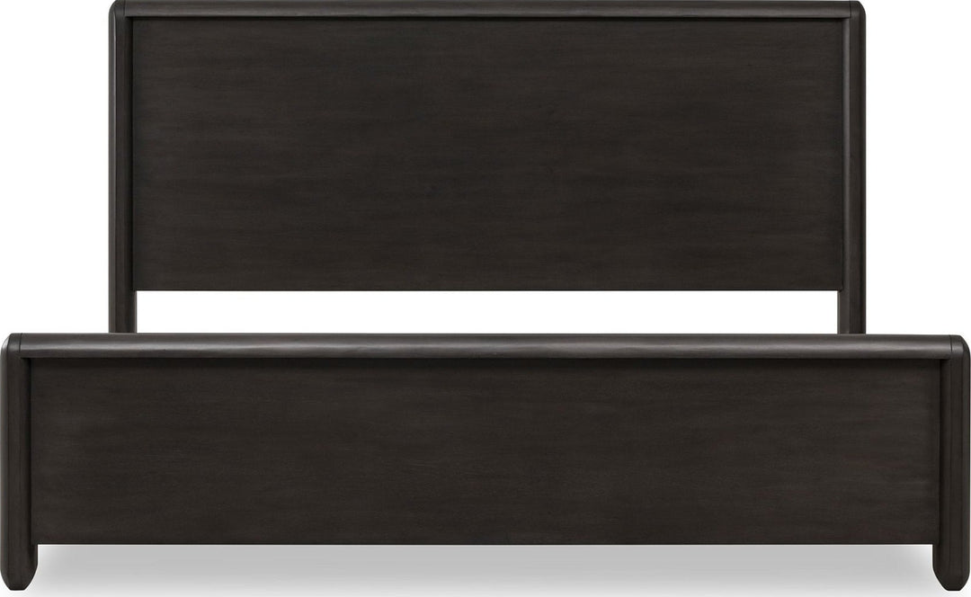 Xolani Wood Platform Bed in Jaguar — front view without mattress