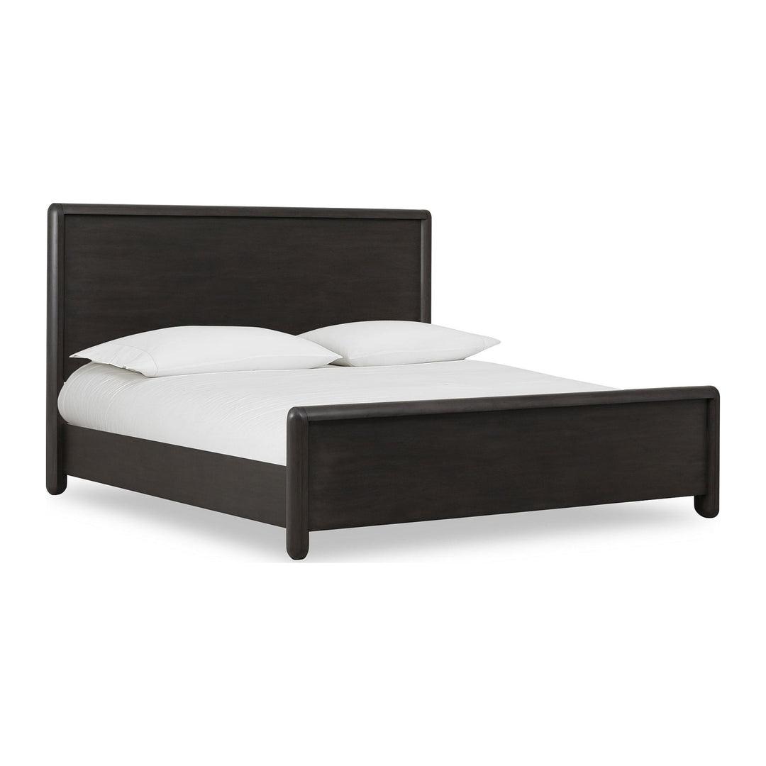 Xolani Wood Platform Bed by Modus in Jaguar — white background, angled view