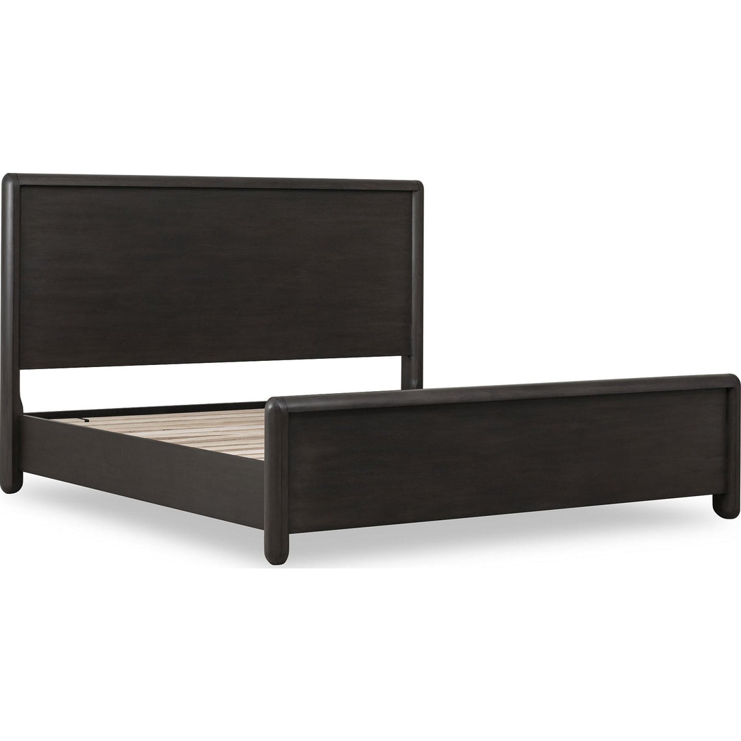 Xolani Wood Platform Bed in Jaguar — angled view without mattress