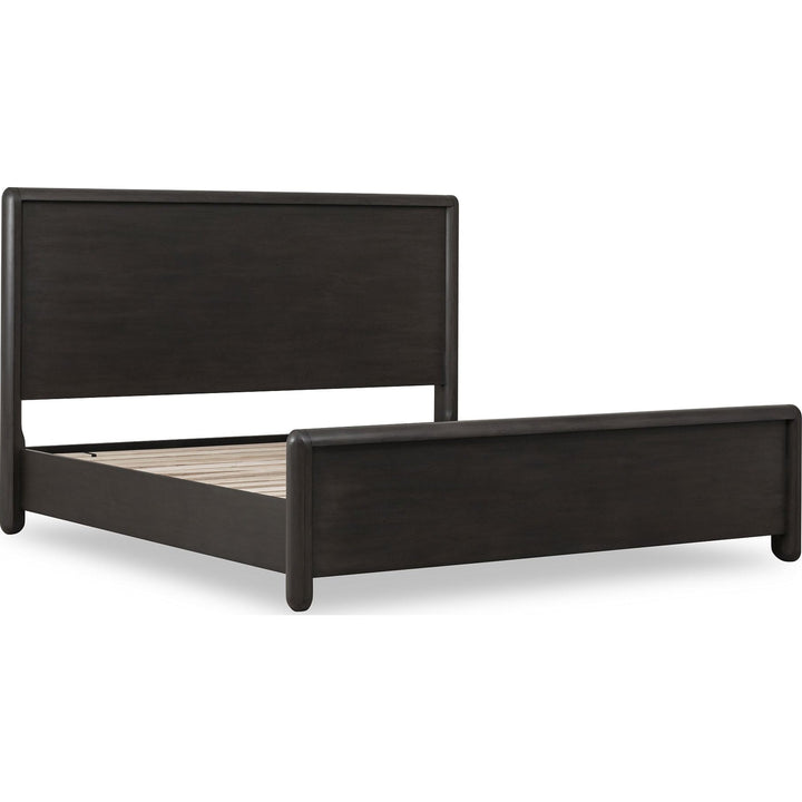 Xolani Wood Platform Bed in Jaguar — angled view without mattress