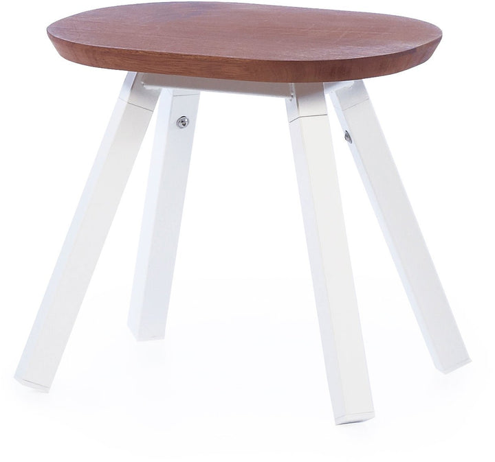 You and Me 50 cm iroko stool with White frame by RS Barcelona