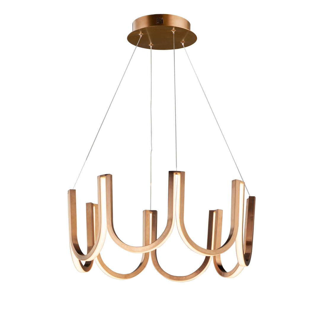 You LED Pendant by ET2 Lighting in Brushed Champagne, front view
