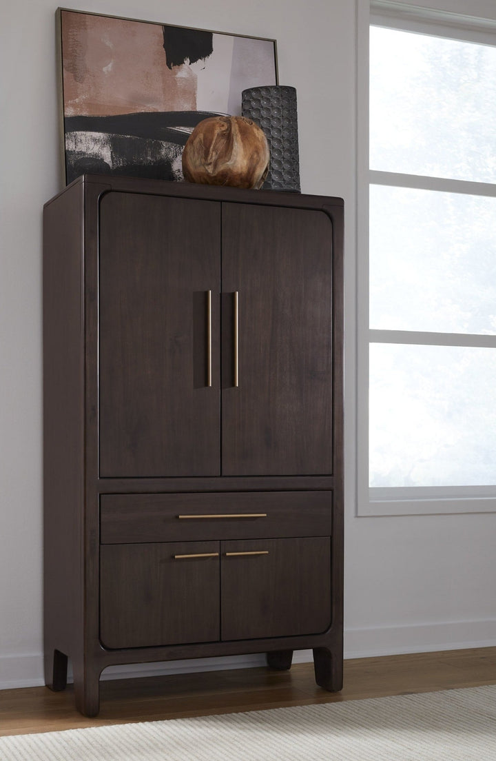 Zamba Bar Cabinet in Jaguar — lifestyle photo