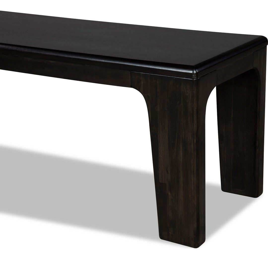 Zamba Wood Dining Bench in Jaguar — product view on a white background