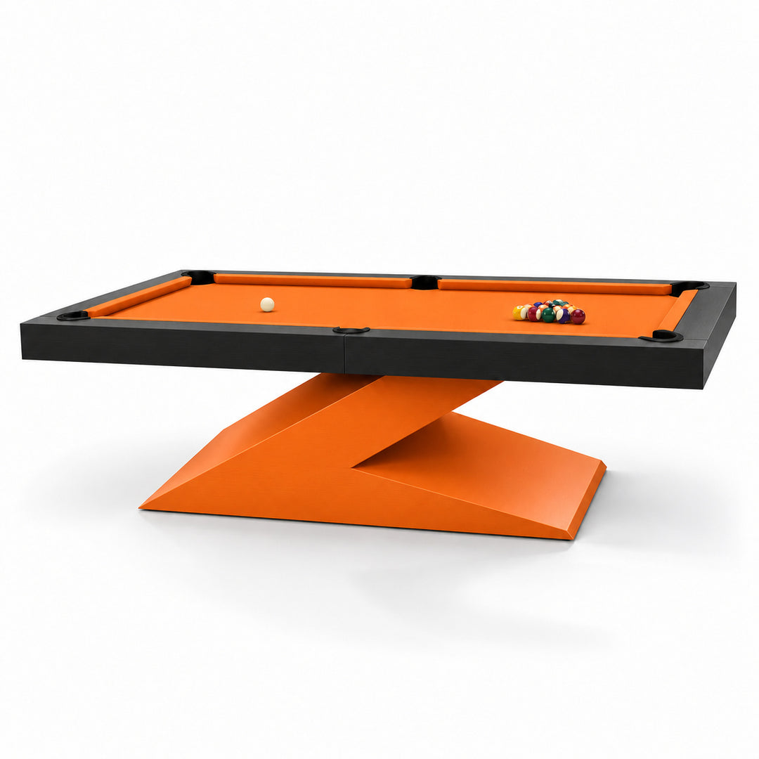 Zane pool table - Tangerine &amp; Black 