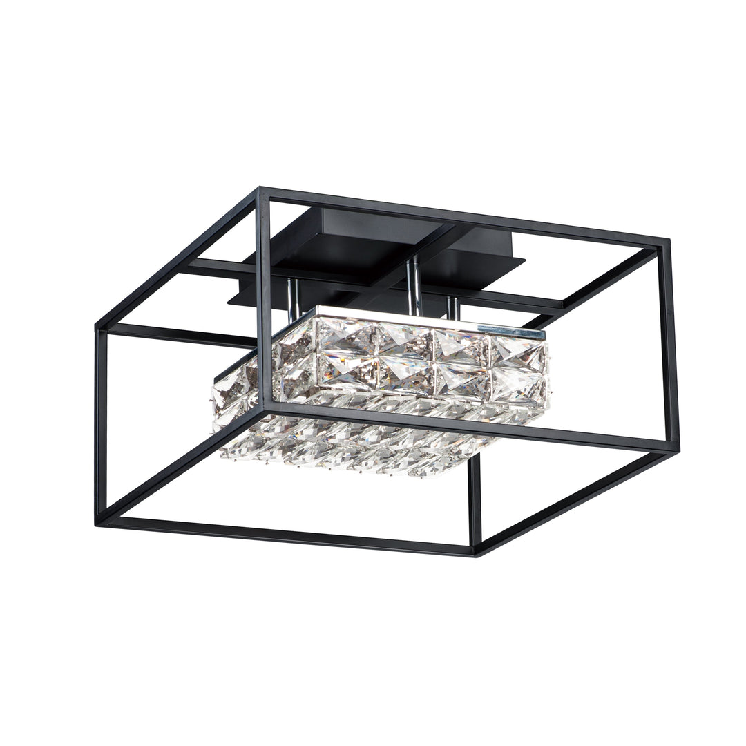 Zephyr LED Flush Mount by ET2 Lighting in Black, front view