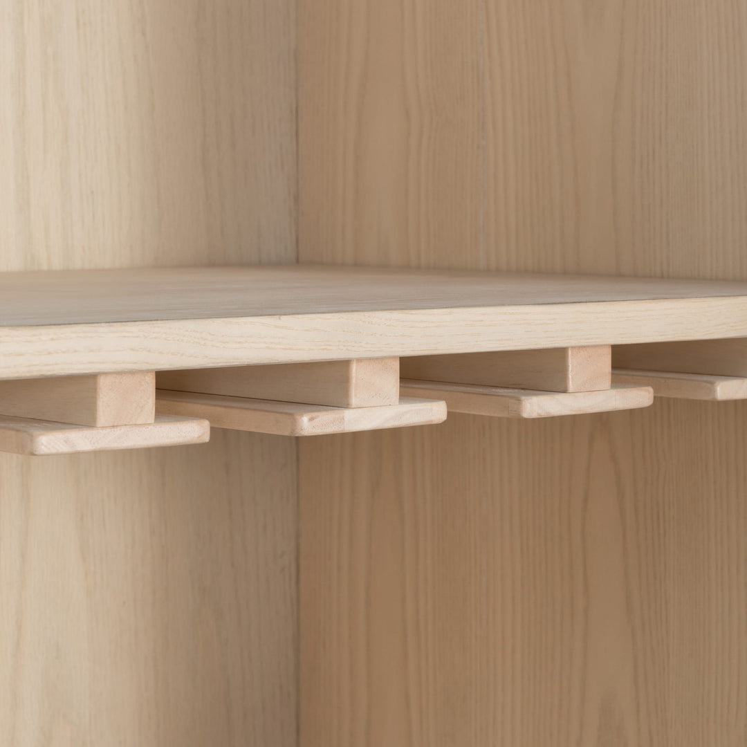 Zinnia Bar Cabinet in White Sand — lifestyle photo