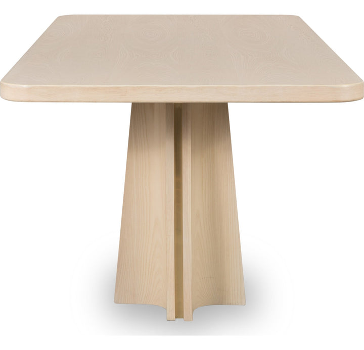 Zinnia Double Pedestal Dining Table in White Sand — product view on a white background