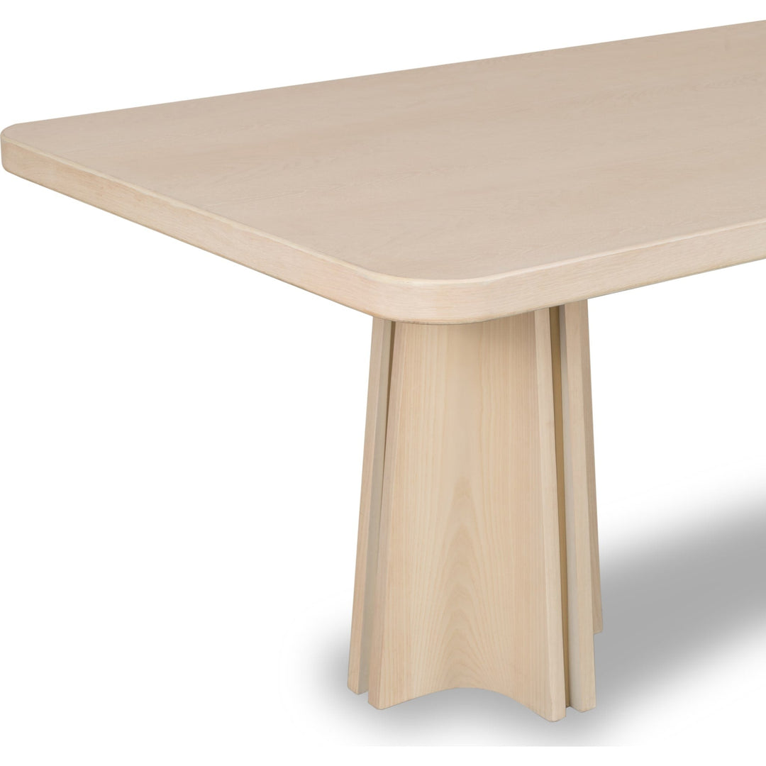 Zinnia Double Pedestal Dining Table in White Sand — product view on a white background