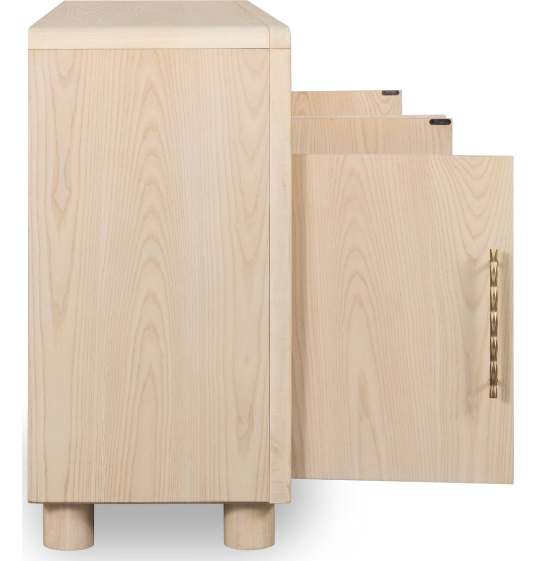 Zinnia Four Door Sideboard in White Sand — product view on a white background