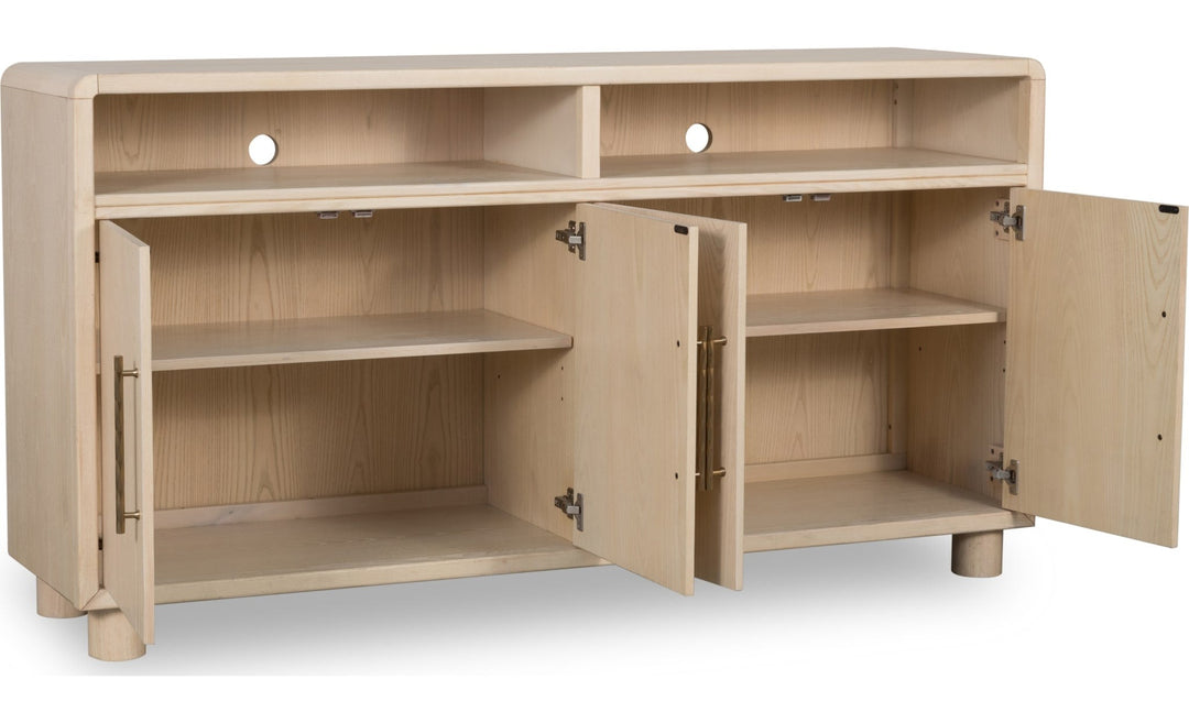 Zinnia Four Door Sideboard in White Sand — product view on a white background