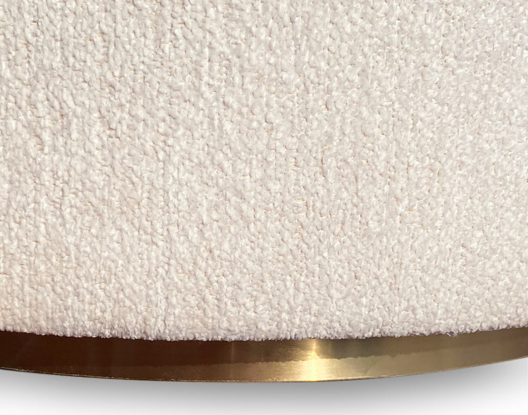 Zinnia Fully Upholstered Swivel Dining Chair in Dune Chenille — lifestyle photo
