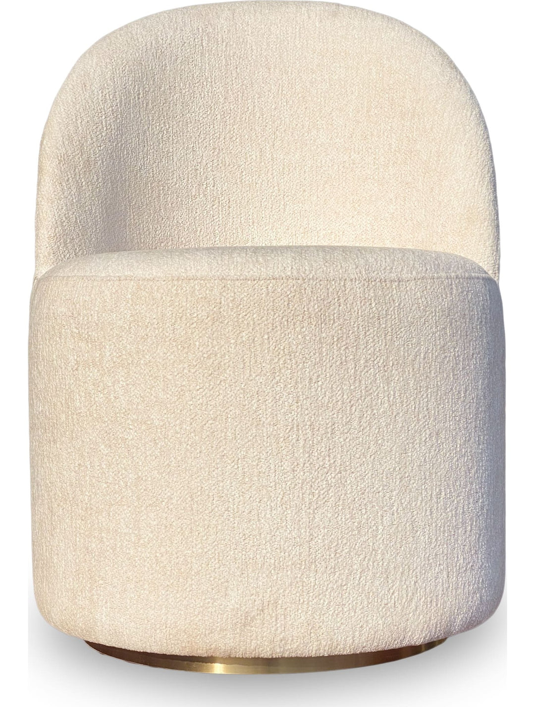 Zinnia Fully Upholstered Swivel Dining Chair in Dune Chenille — product view on a white background