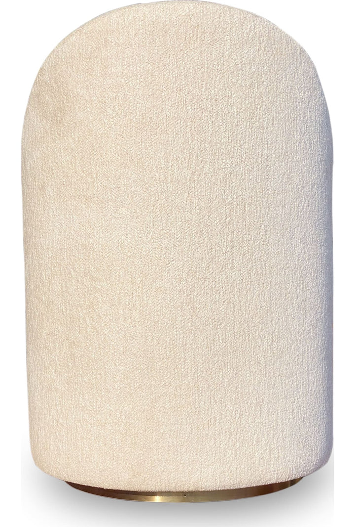 Zinnia Fully Upholstered Swivel Dining Chair in Dune Chenille — product view on a white background