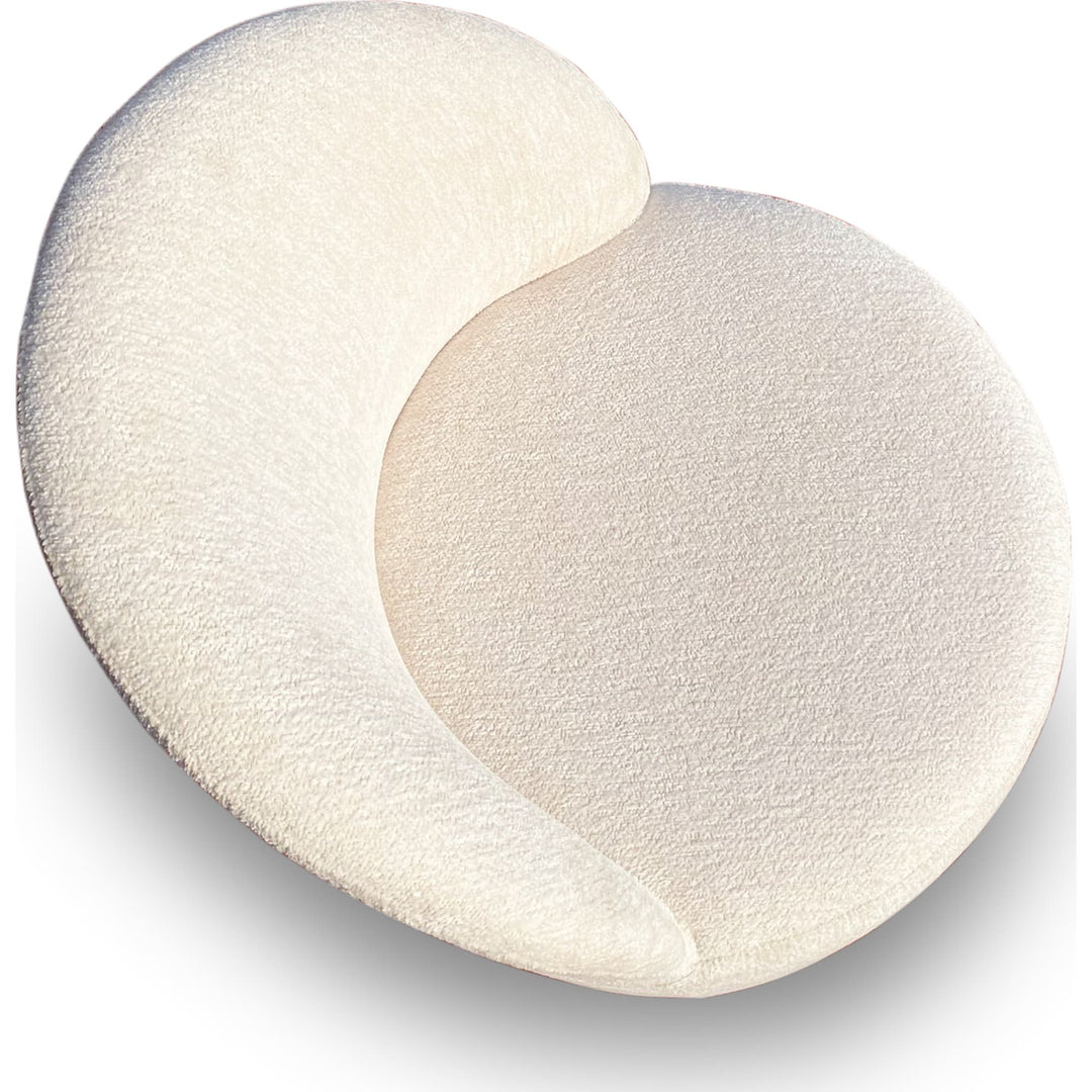 Zinnia Fully Upholstered Swivel Dining Chair in Dune Chenille — product view on a white background