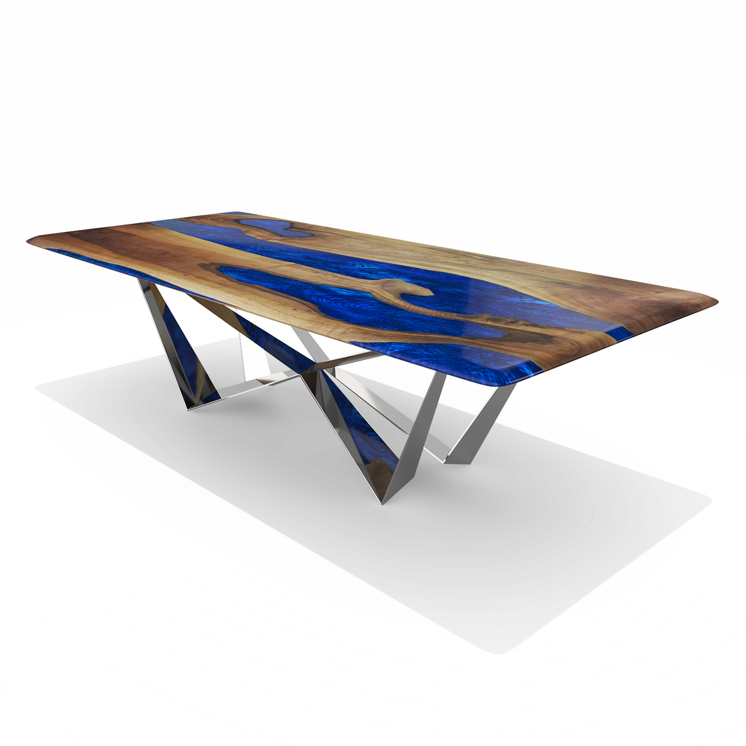 Pearl Blue Danube Walnut Dining Table Dining Table Arditi Collection