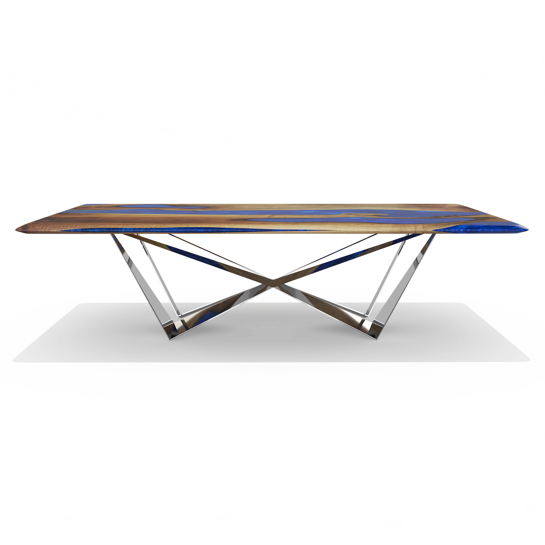 Pearl Blue Danube Walnut Dining Table Dining Table Arditi Collection