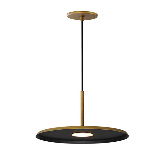 Berliner 14" LED Pendant by ET2 Lighting in Antique Brass finish