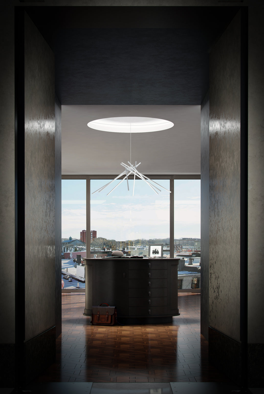Alumilux Aster 8-Light LED Pendant by ET2 Lighting, view 3