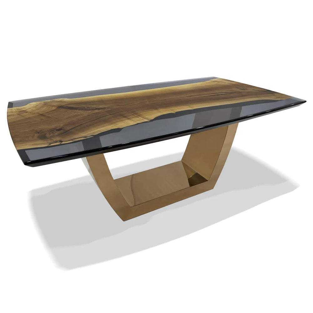 Evadne Walnut Wood Bronze Dining Table Dining Table Arditi Collection