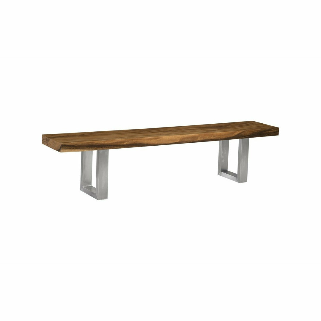 Origins Straight Edge Bench Brushed Stainless Legs Kitchen & Dining Benches Phillips Collection