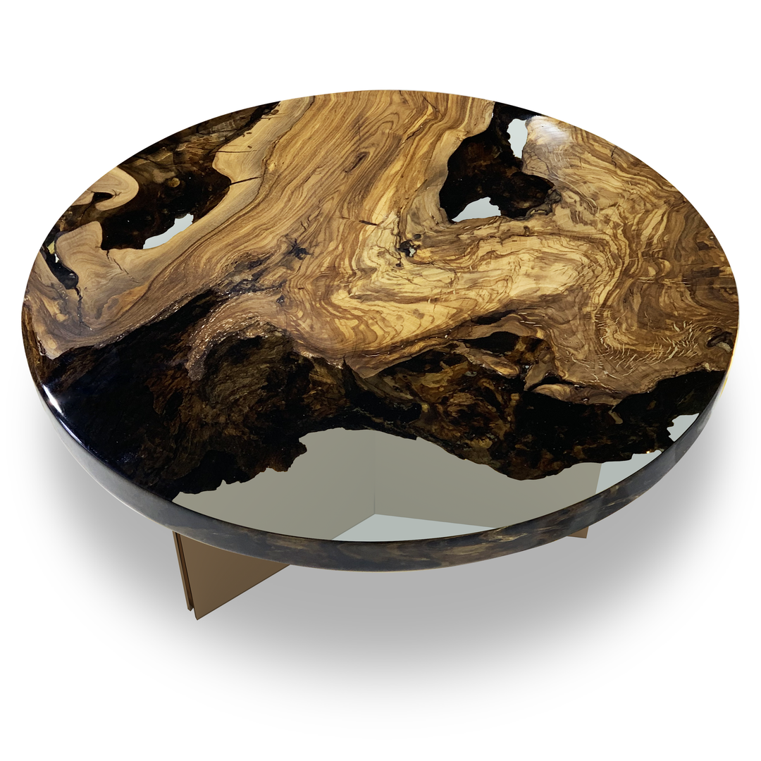 Medea Olive Wood Round Coffee Table Coffee Tables Arditi Collection