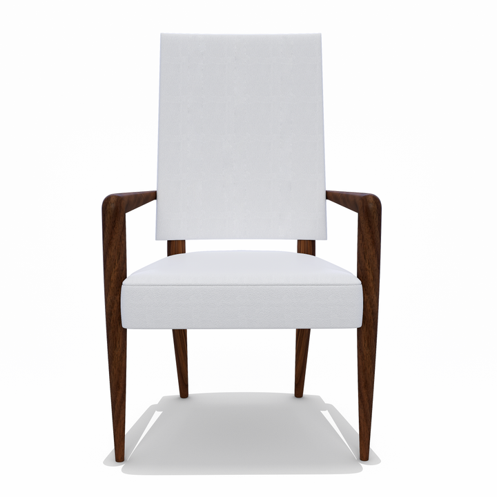 Athamas Walnut Wood White Dining Chair Dining Chairs Arditi Collection