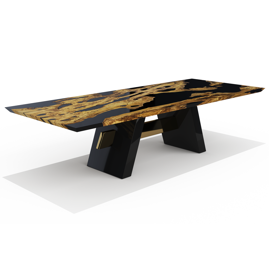 Black Erigone Olive Wood Dining Table Dining Table Arditi Collection