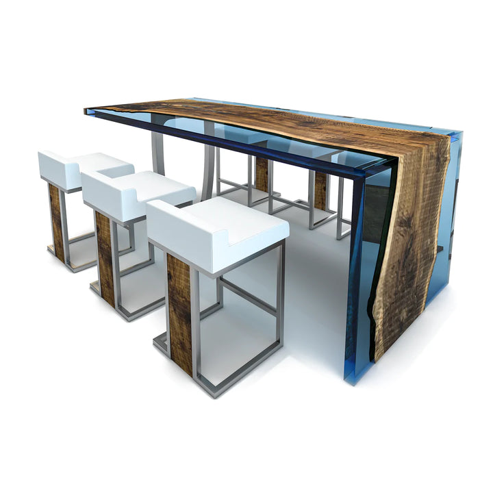 MAYA BLUE FERONIA SEMI-WATERFALL COUNTER HEIGHT TABLE Dining Tables Arditi Collection