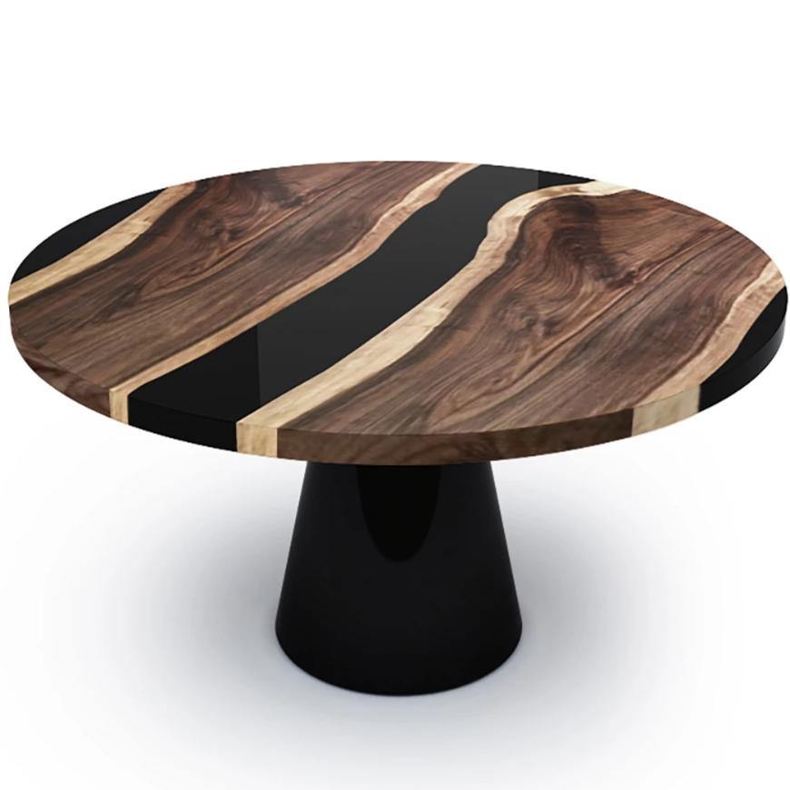 Asolo Walnut Round Table - Dining Table - www.arditicollection.com - Walnut Wood Dining Table, dining tables, dining chairs, buffets sideboards, kitchen islands counter tops, coffee tables, end side tables, center tables, consoles, accent chairs, sofas, tv stands, cabinets, bookcases, poufs benches, chandeliers, hanging lights, floor lamps, table desk lamps, wall lamps, decorative objects, wall decors, mirrors, walnut wood, olive wood, ash wood, silverberry wood, hackberry wood, chestnut wood, oak wood