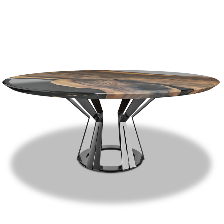 Atalante Walnut Round Table - Dining Table - www.arditicollection.com - Walnut Wood Dining Table, dining tables, dining chairs, buffets sideboards, kitchen islands counter tops, coffee tables, end side tables, center tables, consoles, accent chairs, sofas, tv stands, cabinets, bookcases, poufs benches, chandeliers, hanging lights, floor lamps, table desk lamps, wall lamps, decorative objects, wall decors, mirrors, walnut wood, olive wood, ash wood, silverberry wood, hackberry wood, chestnut wood, oak wood