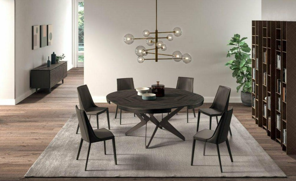 Big Round Expandable Dining Table By Ozzio Italia Dining Table Ozzio Italia
