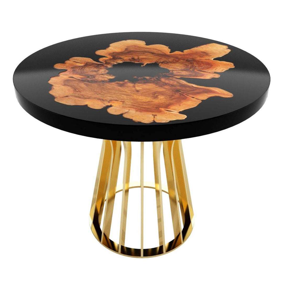 Cross-Cut Olive Wood Round Table - Dining Table - www.arditicollection.com - Olive Wood Dining Table, dining tables, dining chairs, buffets sideboards, kitchen islands counter tops, coffee tables, end side tables, center tables, consoles, accent chairs, sofas, tv stands, cabinets, bookcases, poufs benches, chandeliers, hanging lights, floor lamps, table desk lamps, wall lamps, decorative objects, wall decors, mirrors, walnut wood, olive wood, ash wood, silverberry wood, hackberry wood