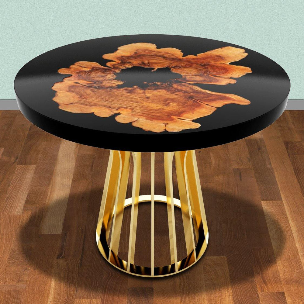 Cross-Cut Olive Wood Round Table - Dining Table - www.arditicollection.com - Olive Wood Dining Table, dining tables, dining chairs, buffets sideboards, kitchen islands counter tops, coffee tables, end side tables, center tables, consoles, accent chairs, sofas, tv stands, cabinets, bookcases, poufs benches, chandeliers, hanging lights, floor lamps, table desk lamps, wall lamps, decorative objects, wall decors, mirrors, walnut wood, olive wood, ash wood, silverberry wood, hackberry wood