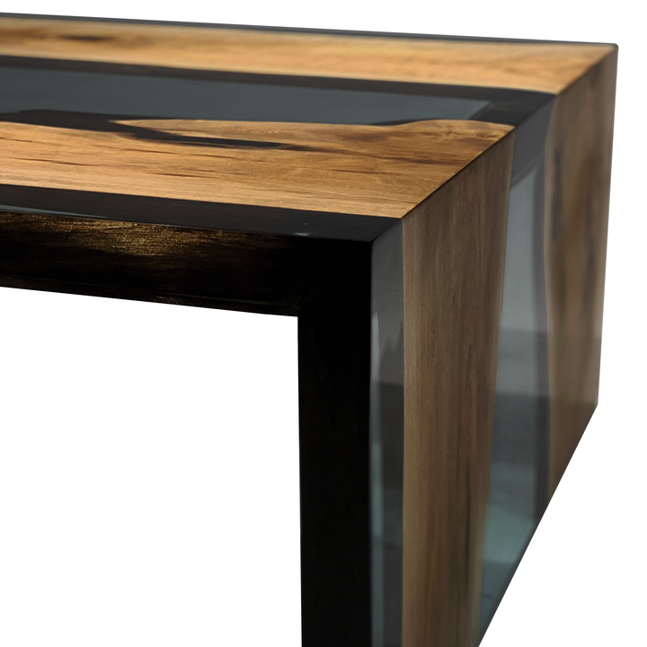 Dark Gray Smoked Waterfall Coffee Table - Coffee Table - www.arditicollection.com - Walnut Wood Coffee Table dining tables, dining chairs, buffets sideboards, kitchen islands counter tops, coffee tables, end side tables, center tables, consoles, accent chairs, sofas, tv stands, cabinets, bookcases, poufs benches, chandeliers, hanging lights, floor lamps, table desk lamps, wall lamps, decorative objects, wall decors, mirrors, walnut wood, olive wood, ash wood, silverberry wood, hackberry wood
