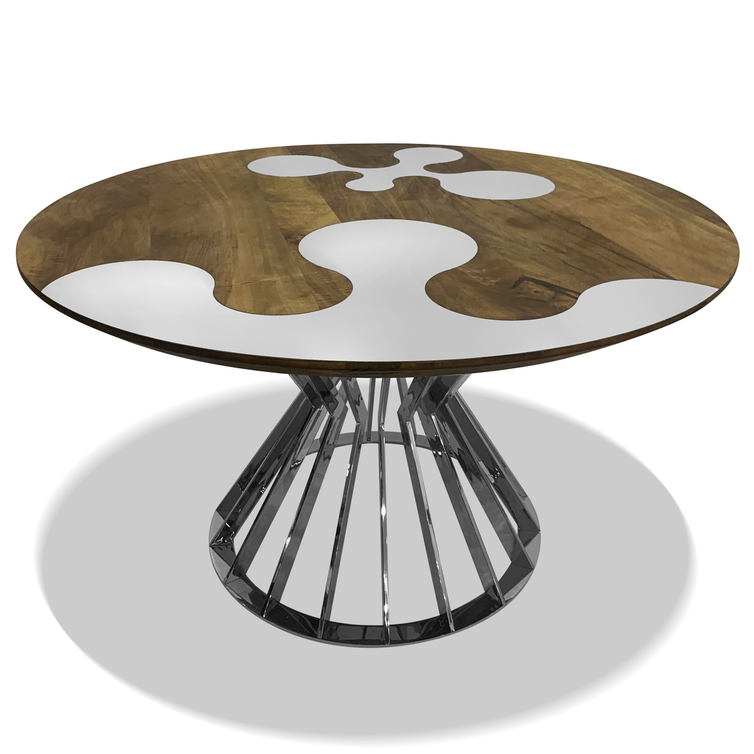 Hermione Round Dining Table - Dining Table - www.arditicollection.com - Walnut Wood Dining Table, dining tables, dining chairs, buffets sideboards, kitchen islands counter tops, coffee tables, end side tables, center tables, consoles, accent chairs, sofas, tv stands, cabinets, bookcases, poufs benches, chandeliers, hanging lights, floor lamps, table desk lamps, wall lamps, decorative objects, wall decors, mirrors, walnut wood, olive wood, ash wood, silverberry wood, hackberry wood, chestnut wood, oak wood