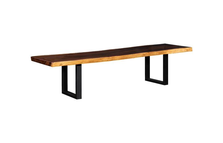 Origins Dining Table Live Edge, Natural, Satin Black Legs ID113624 118" Natural Slab Table Phillips Collection