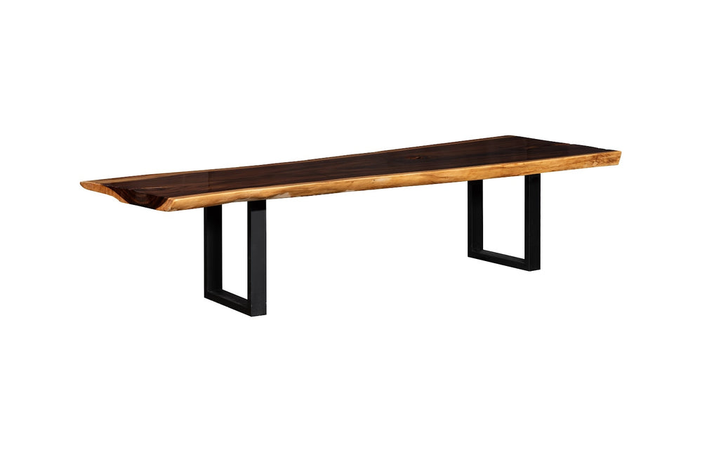 Origins Dining Table Live Edge, Natural, Satin Black Legs ID113628 118" Natural Slab Table Phillips Collection
