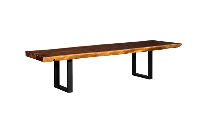 Origins Dining Table Live Edge, Natural, Satin Black Legs ID113629 118" Natural Slab Table Phillips Collection