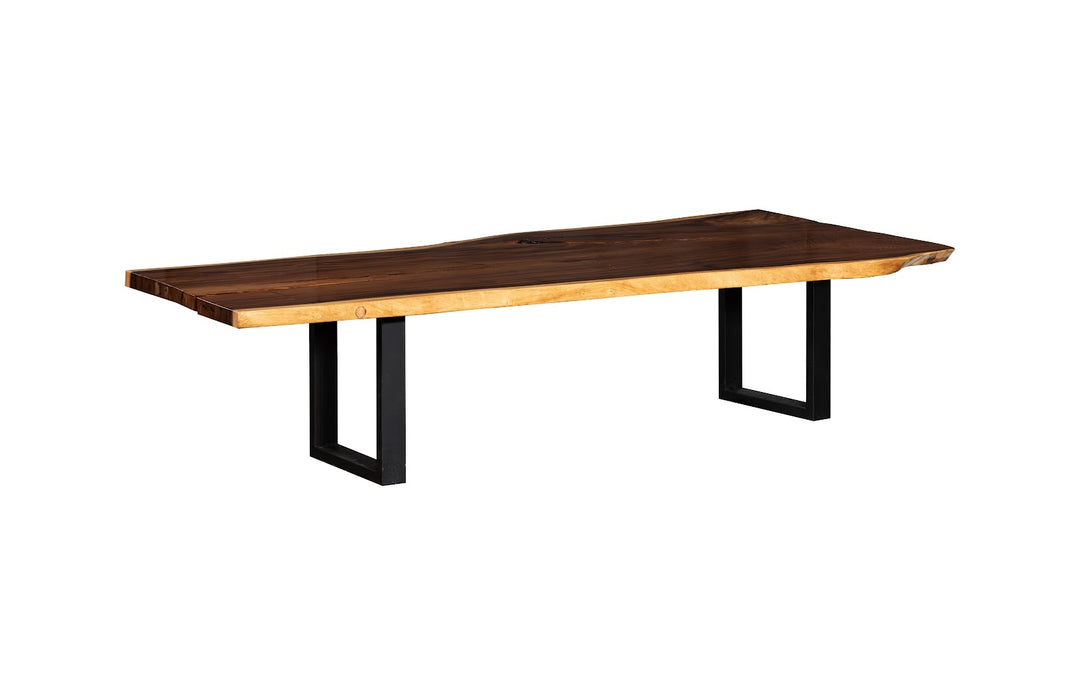 Origins Dining Table Live Edge, Natural, Satin Black Legs ID113845 119" Natural Slab Table Phillips Collection
