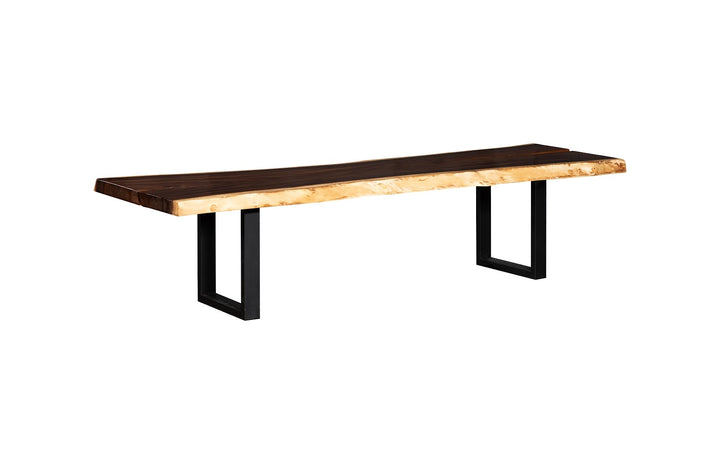 Origins Dining Table Live Edge, Natural, Satin Black Legs ID113850 118" Natural Slab Table Phillips Collection