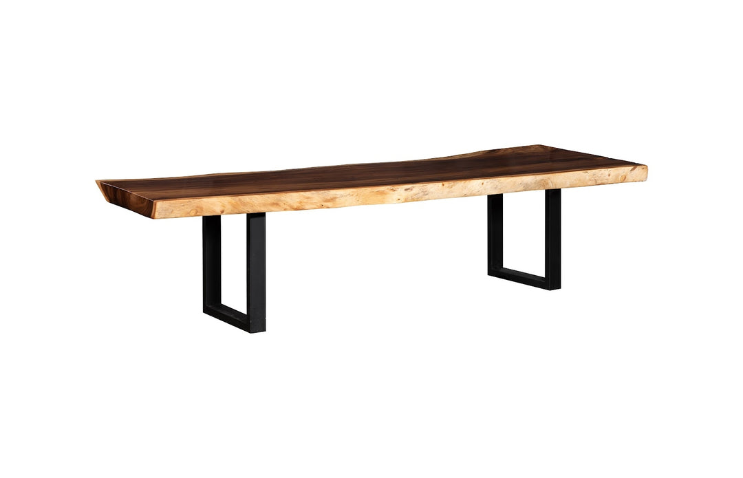 Origins Dining Table Live Edge, Natural, Satin Black Legs ID113851 118" Natural Slab Table Phillips Collection